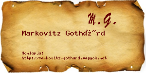 Markovitz Gothárd névjegykártya